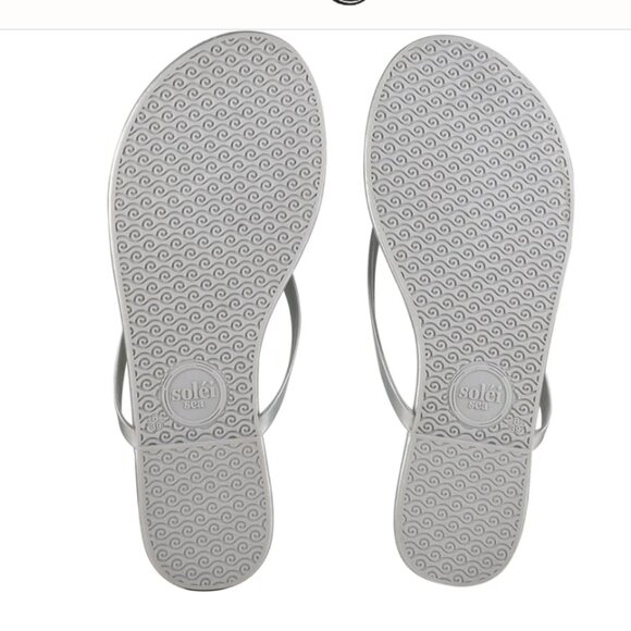 NEW SOLEI SEA Indie Flip Flop Sandals in Metallic Silver for women 7251j5 - Picture 4 of 9